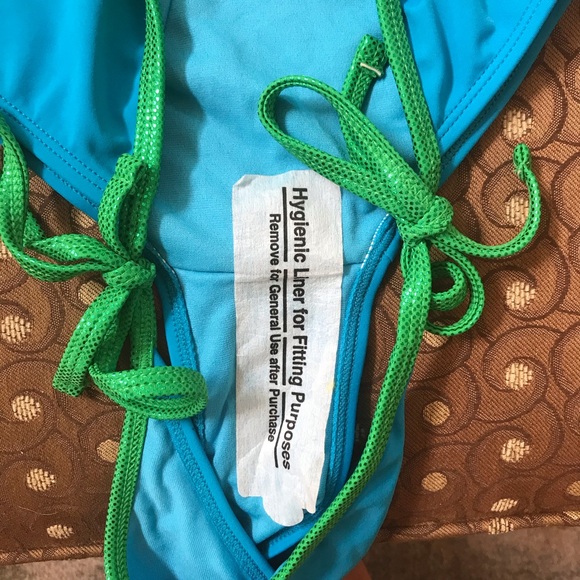 NWT OP Blue and Green Shimmer Bikini Bottom - Picture 4 of 6